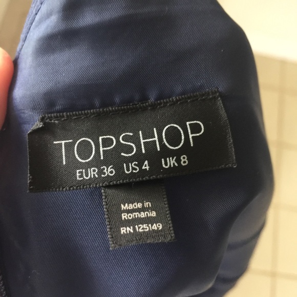 NWOT Topshop Navy Bardot Dress - Picture 4 of 4